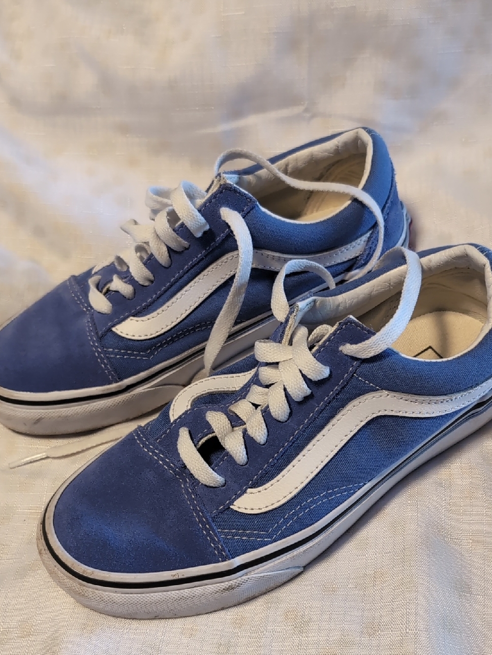 Vans Blue and White Old Skool Low-Top Sneakers